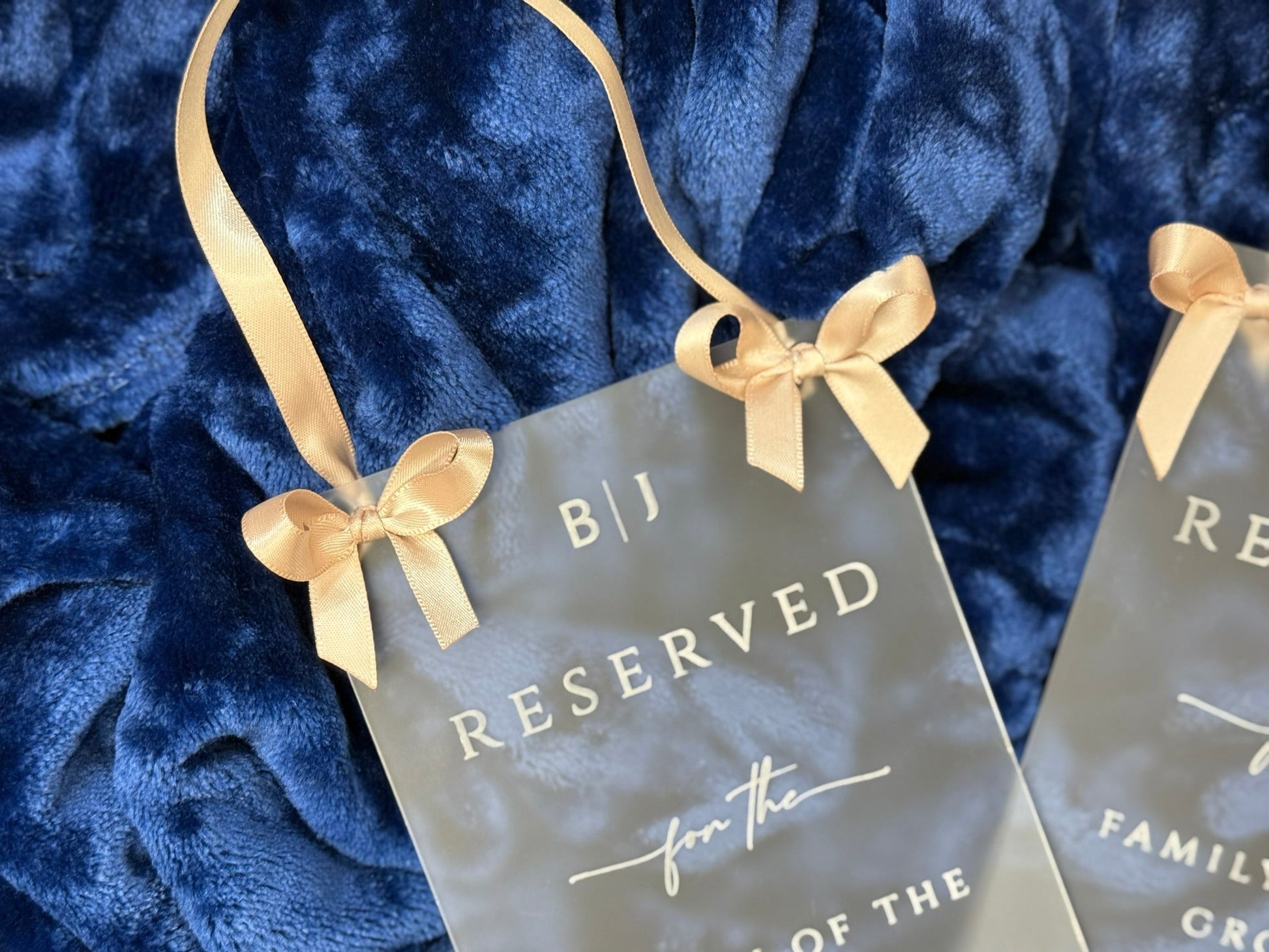 Acrylic Wedding Reserved Seating Placard (set of 2 - Bride & Groom) Supplies