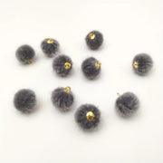 Pom Pom Pendant Charms, Fun Colorful Fluffy Detail, Ideal for Crafting Earrings, Hair Accessories & Keychains & Gift Giving Pom Pom Charm