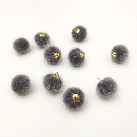 Pom Pom Pendant Charms, Fun Colorful Fluffy Detail, Ideal for Crafting Earrings, Hair Accessories & Keychains & Gift Giving Pom Pom Charm