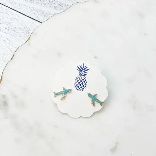 Airplane Enamel Stud Earrings, Cute Travel - Inspired Accessories, Perfect for Everyday Wear, Ideal Gift for Jetsetters - Nifty Decor & More