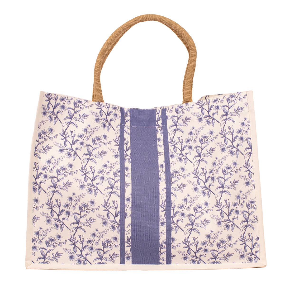 Aldridge Garden Classic Tote, White & Blue Spacious Tote, Perfect for Everyday Use, Stylish Gift for Her - Nifty Decor & More