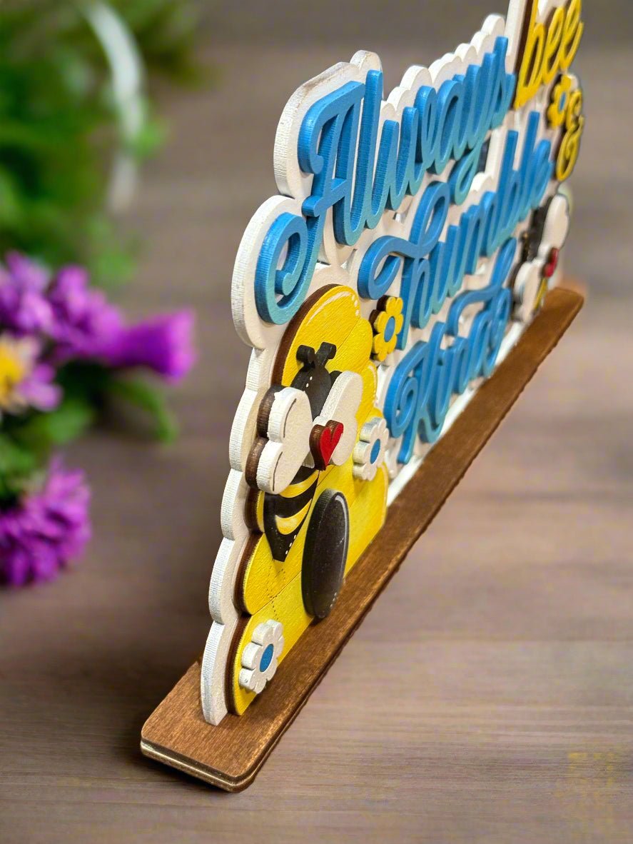 Always Bee Humble Shelf Sitter | Spring Decor, Cute Bee Decoration, Rustic Home Accent, Farmhouse Style, Gift Idea Shelf Sitter