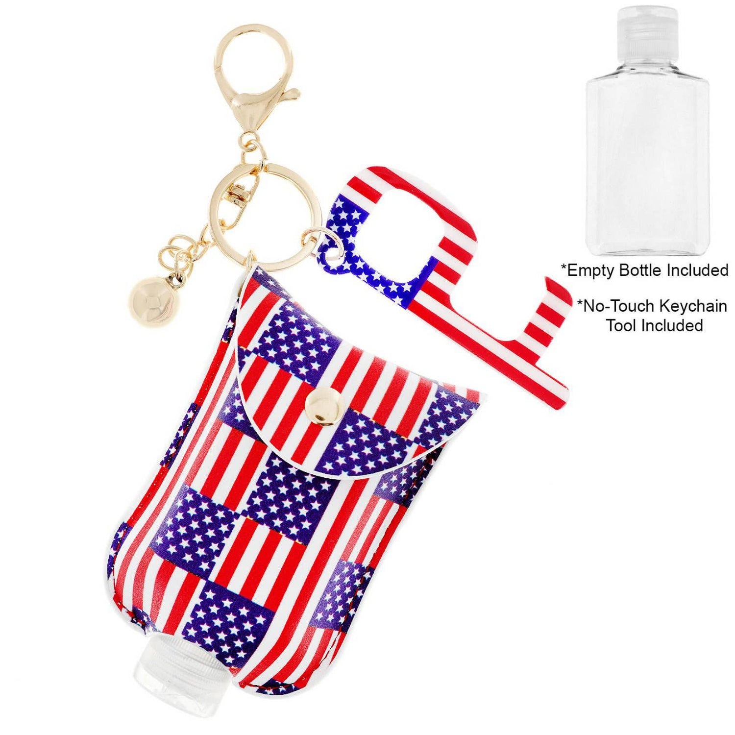 American Flag Hand Sanitizer Holder Keychain - Nifty Decor & More