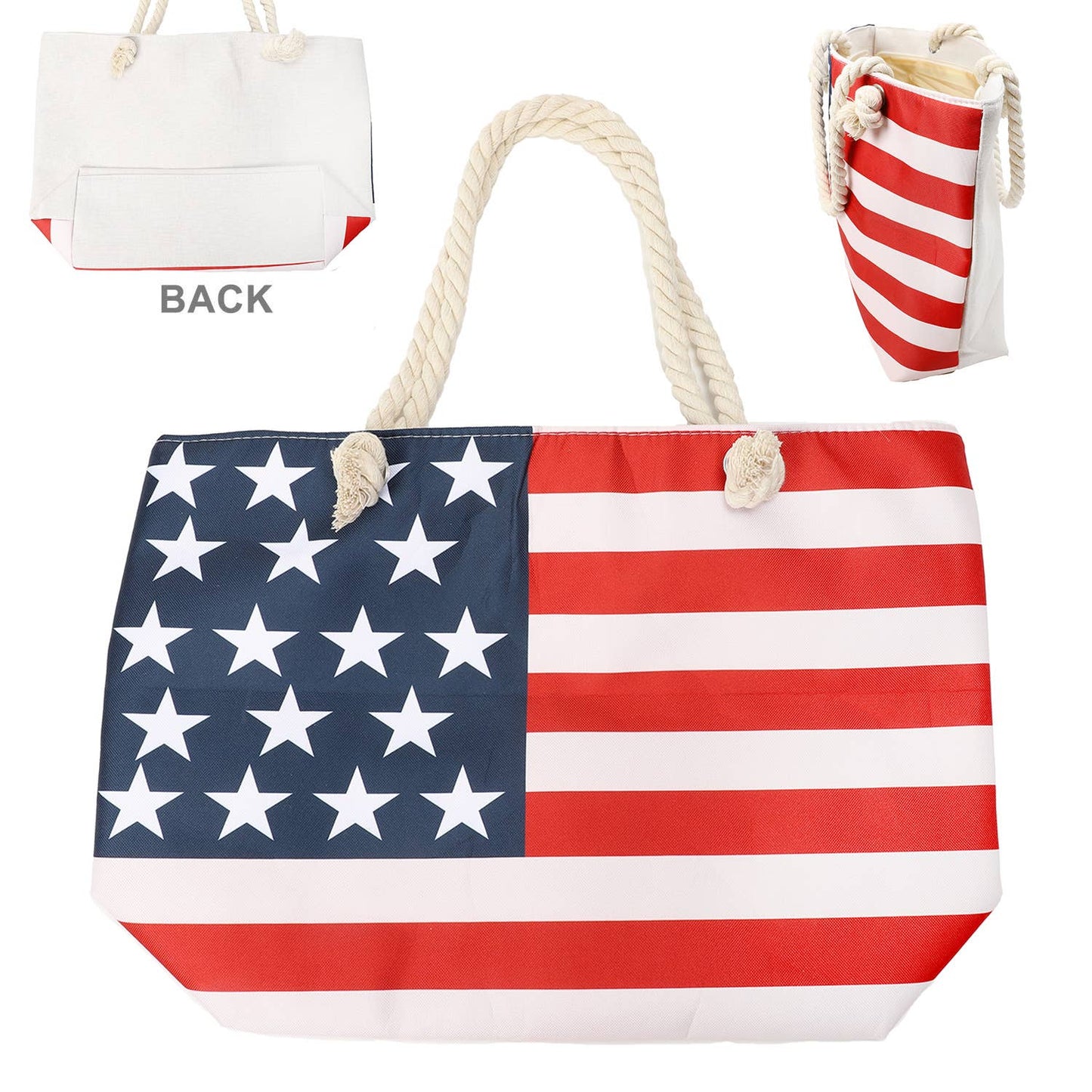 American Flag Themed Canvas Tote Bag - Nifty Decor & More