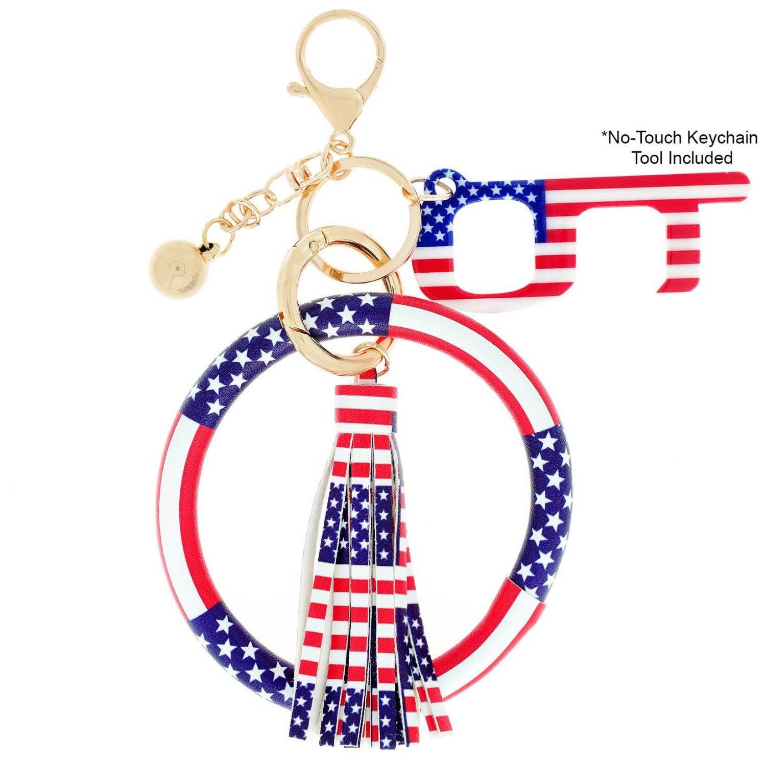 American Flag Wristlet w/ Tassel Keychain - Nifty Decor & More