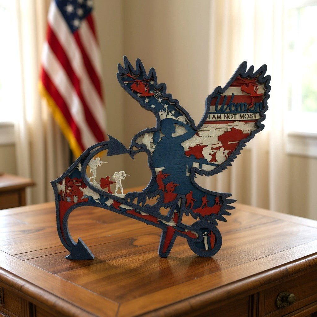 American Veteran Multilayered Wooden Art Piece
