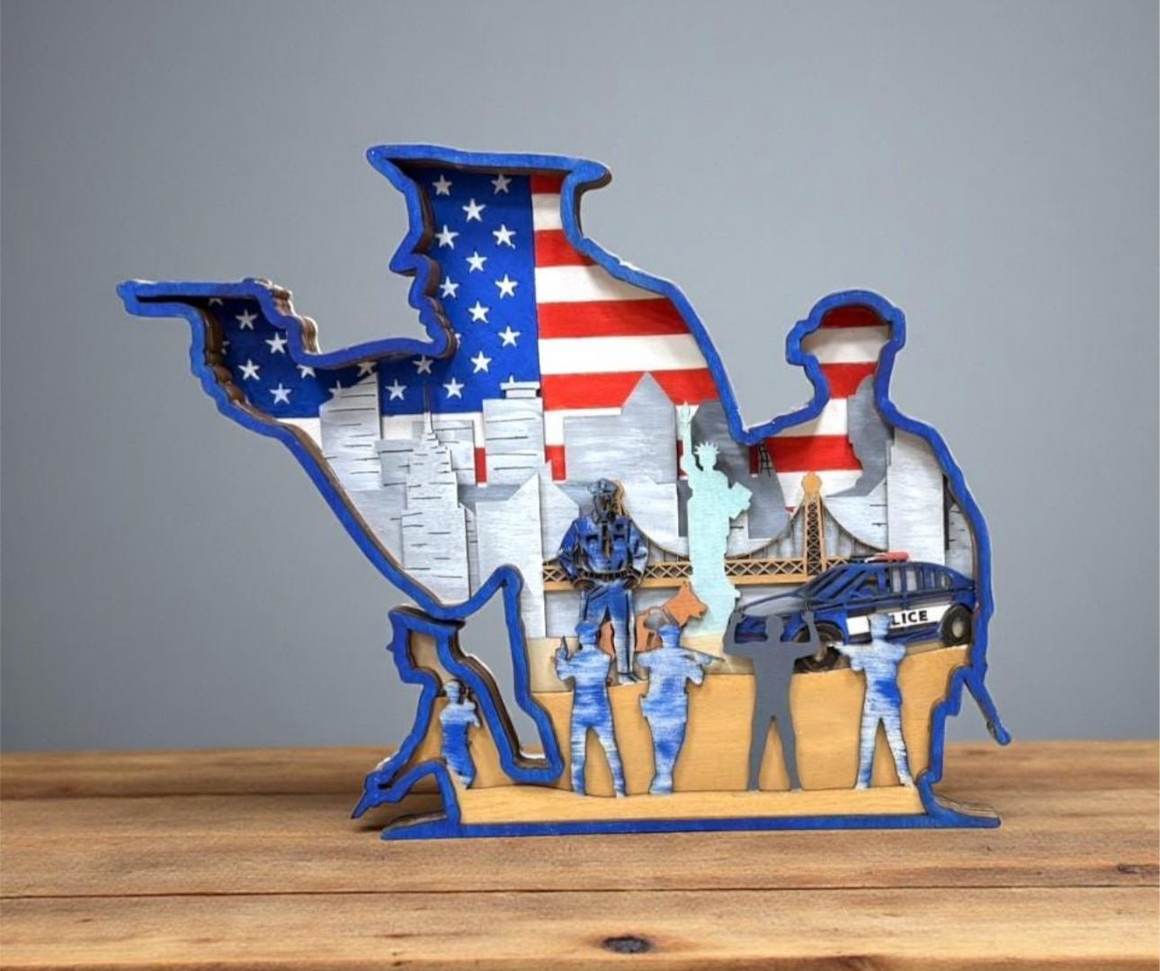 American Veteran Multilayered Wooden Art Piece - Nifty Decor & More