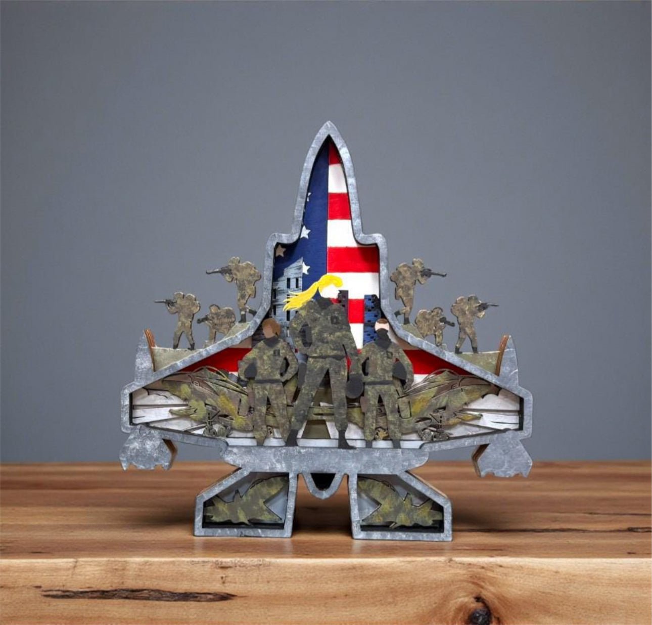 American Veteran Multilayered Wooden Art Piece Air Force