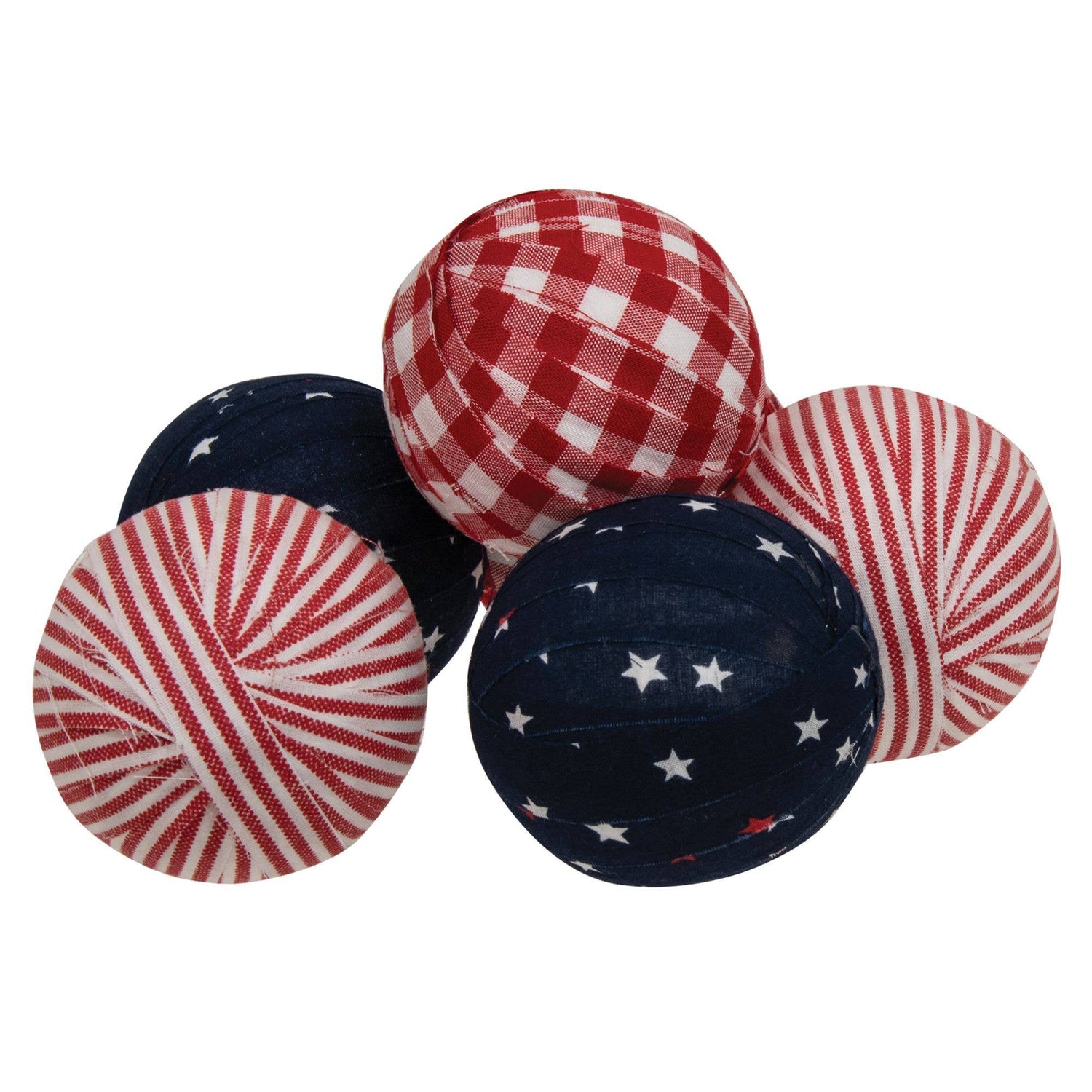Americana Gingham Rag Balls 6/Set - Nifty Decor & More