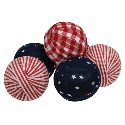 Americana Gingham Rag Balls 6/Set - Nifty Decor & More