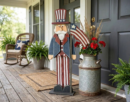Americana Uncle Sam Stander with Flag - Nifty Decor & More