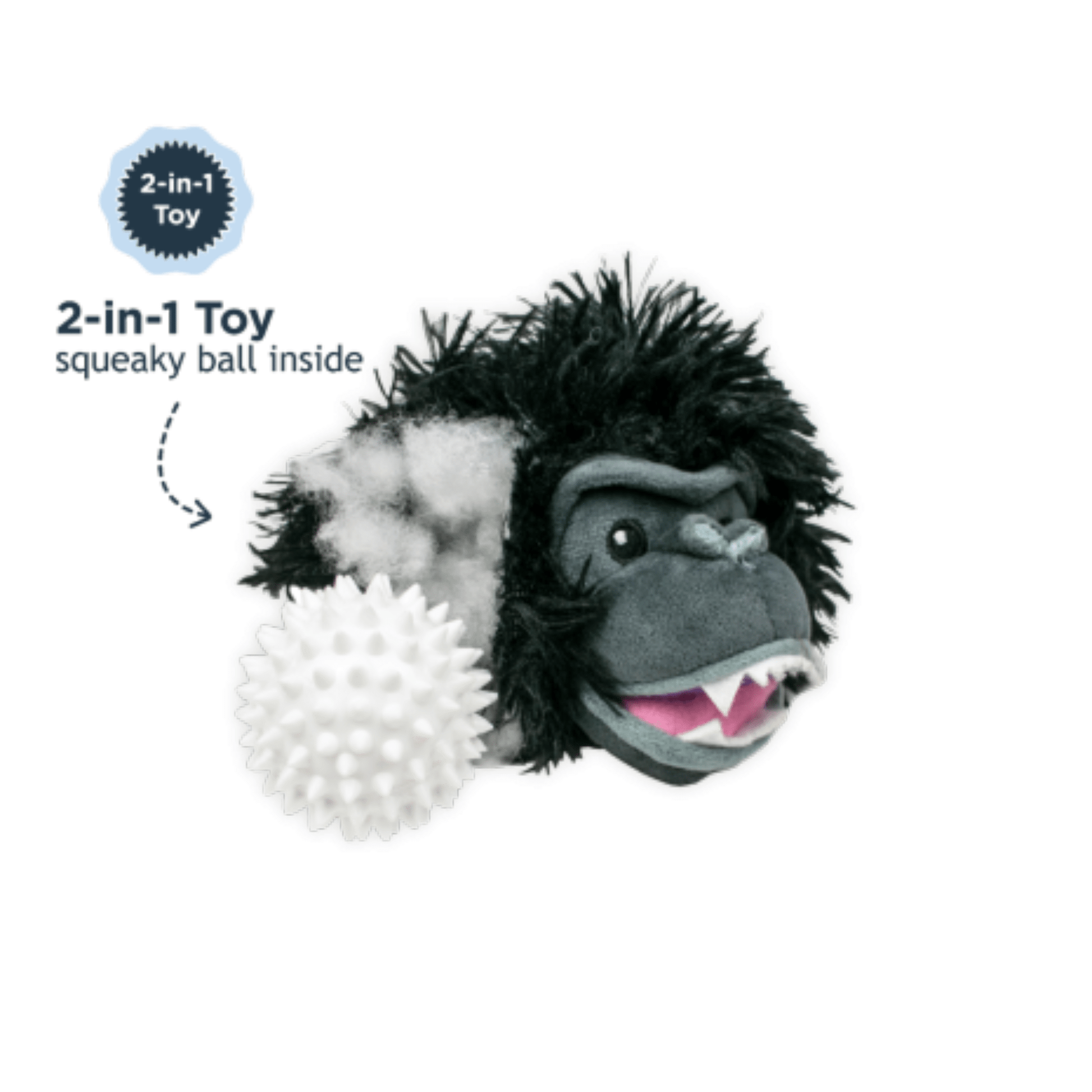 Animal Head 2 - in - 1 Fetch Ball Dog Toy - Nifty Decor & More
