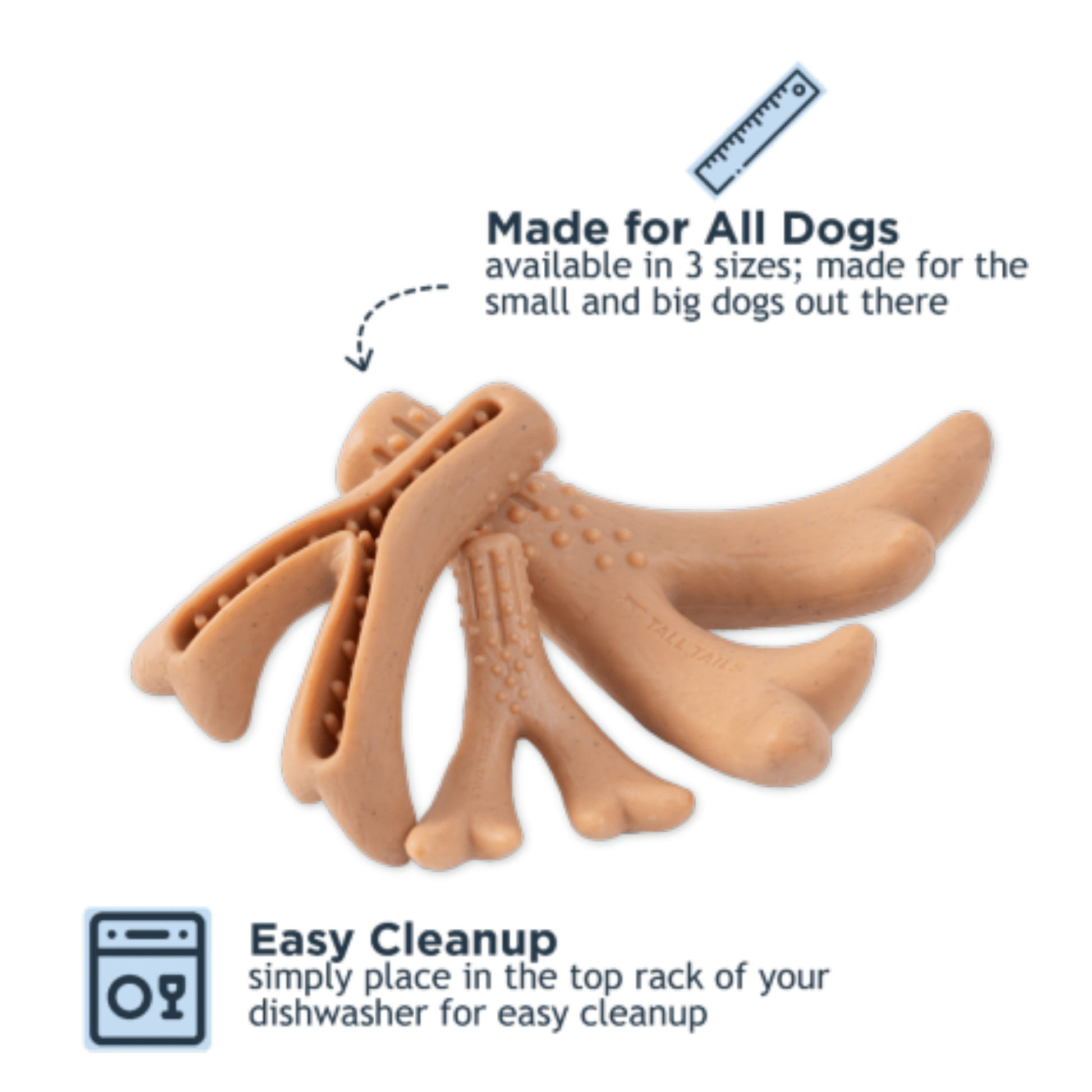 Antler Chew Dog Toy - Bacon Scented - Nifty Decor & More