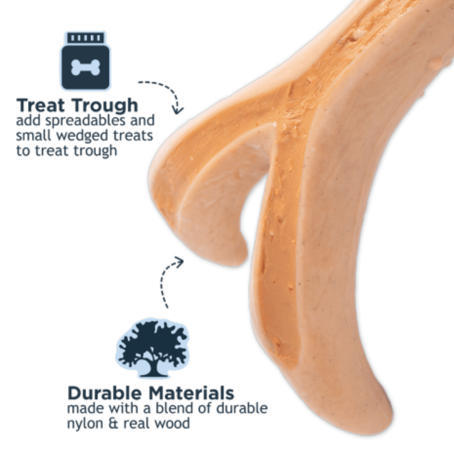 Antler Chew Dog Toy - Bacon Scented - Nifty Decor & More