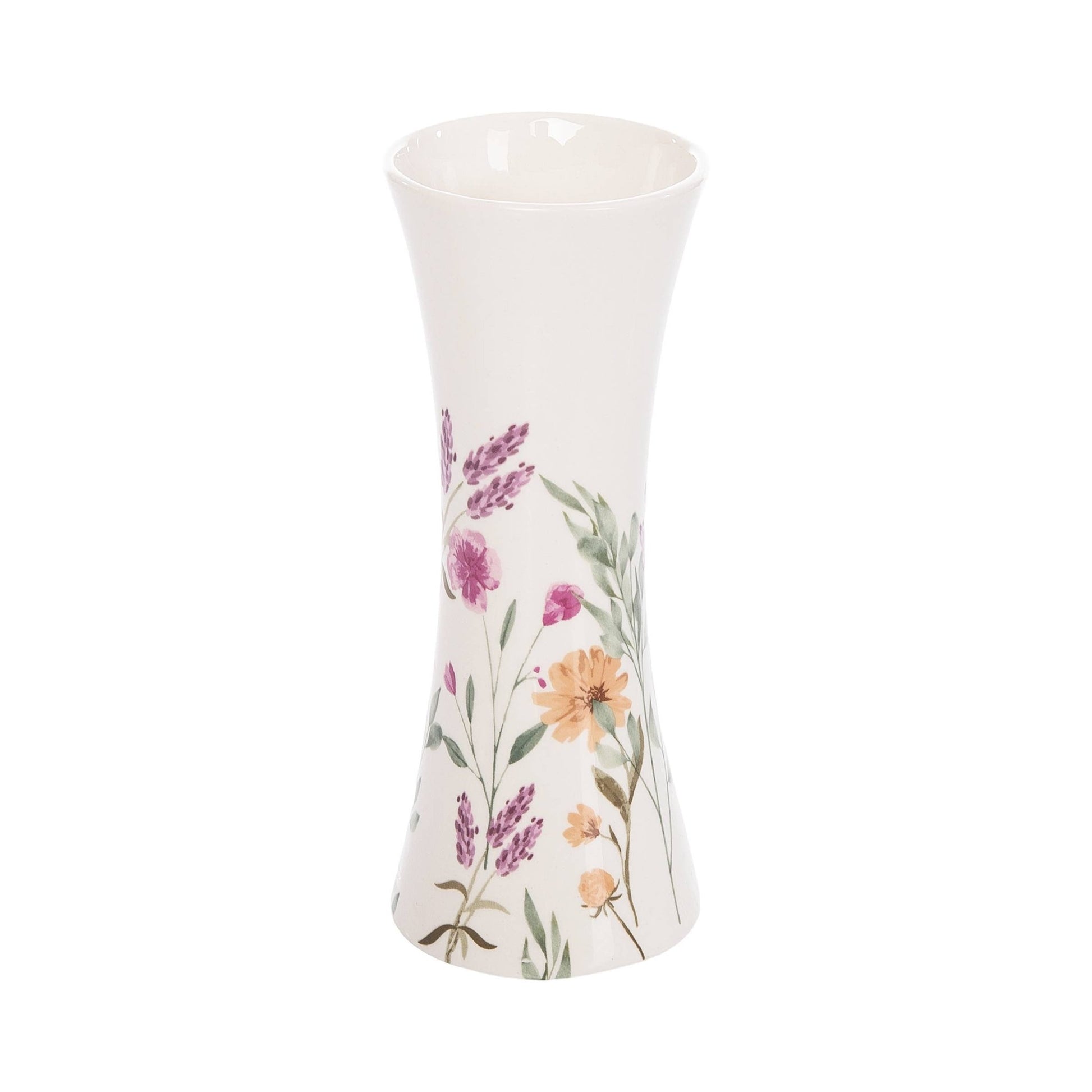 April Showers Ceramic Vase, Pristine Watercolor-Style Floral Holder for Elegant Home Decor
