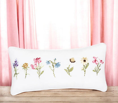 April Showers Floral Ribbon Art Throw Pillow, Elegant Spring Decor Cushion, Cozy Home Accent, Perfect Gift for Housewarming - Nifty Decor & More