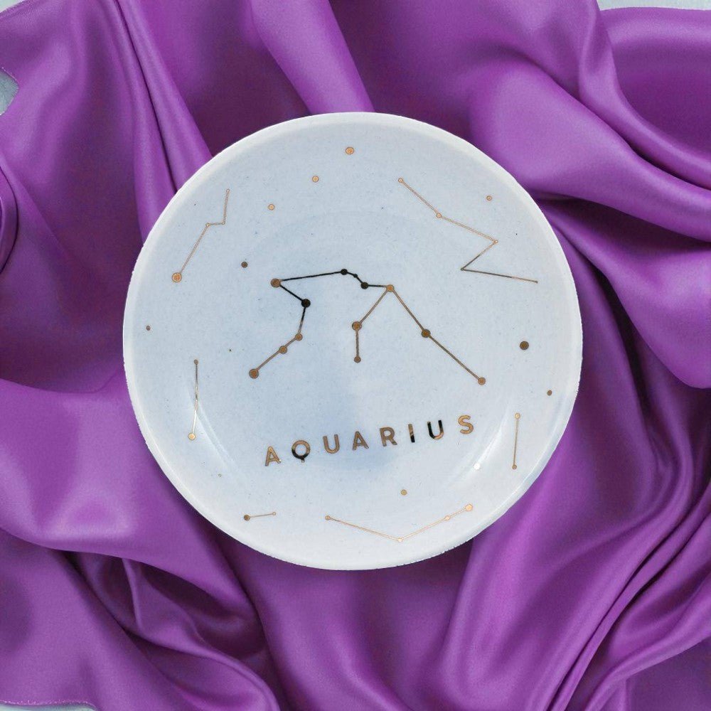 AQUARIUS Zodiac Jewelry Dish - (Jan 20 - Feb18) Ring Dishes & Trays