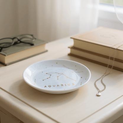 AQUARIUS Zodiac Jewelry Dish - (Jan 20 - Feb18) - Nifty Decor & More