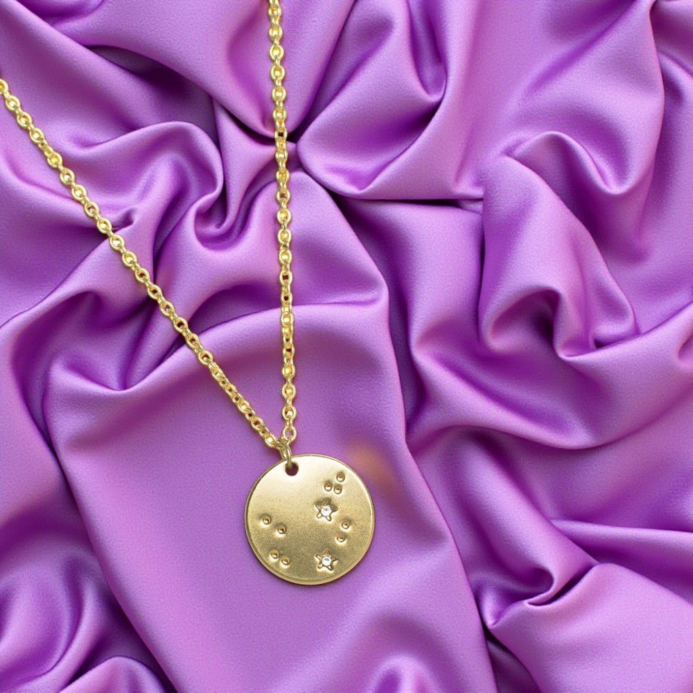 AQUARIUS Zodiac Necklace - Gold - (Jan 20 - Feb 18) - Nifty Decor & More