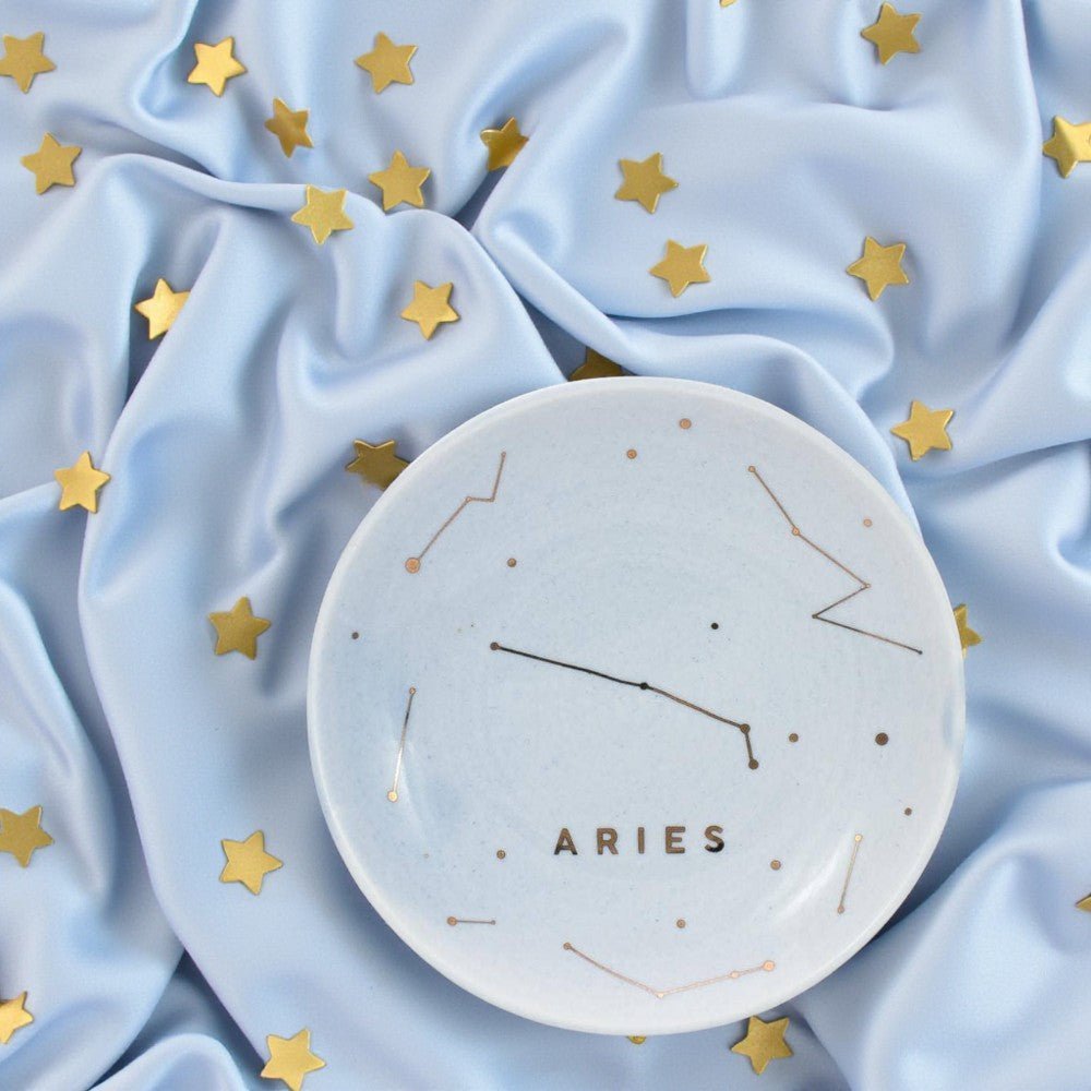 ARIES Zodiac Jewelry Dish - (Mar 21 - Apr 19) - Nifty Decor & More