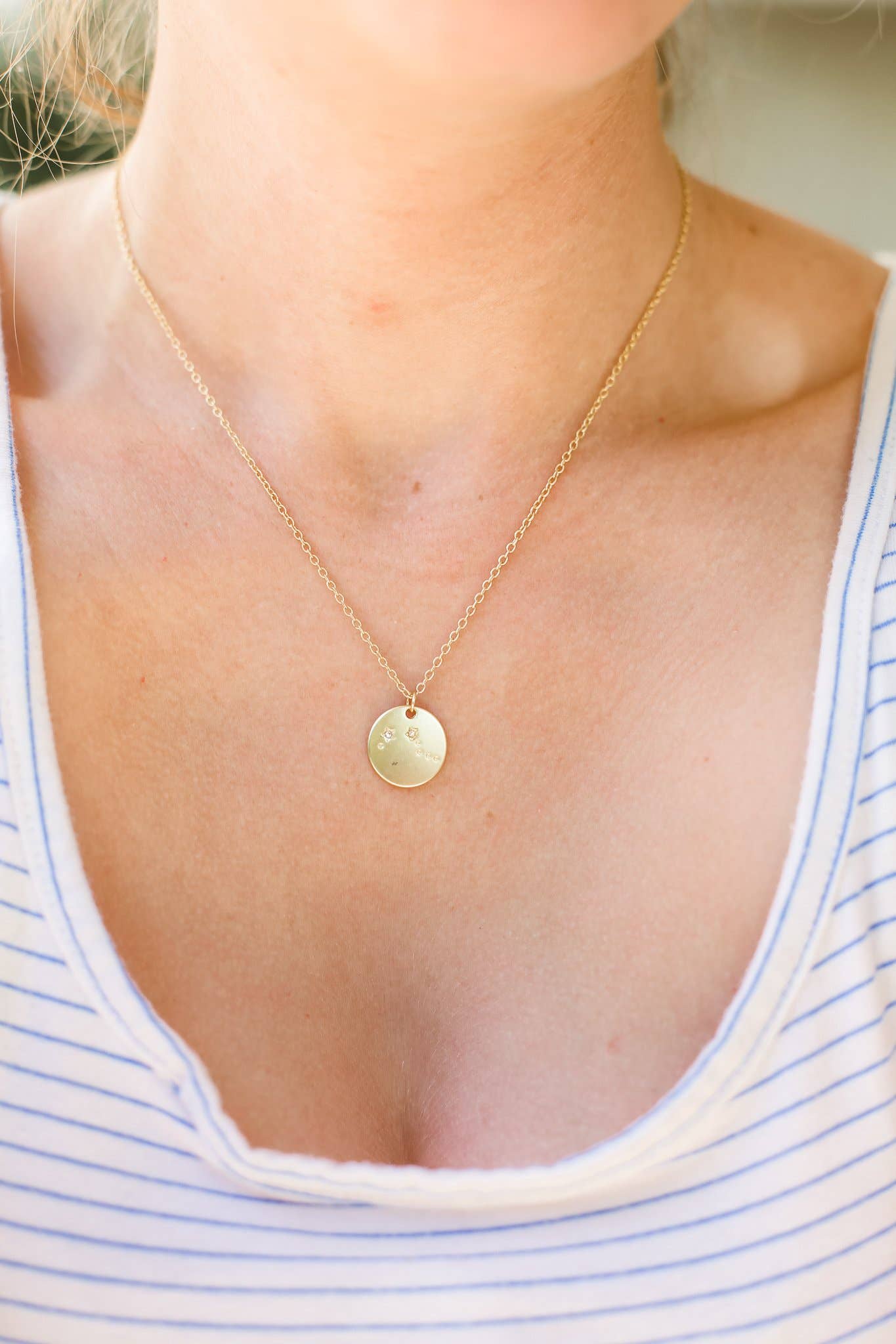 ARIES Zodiac Necklace - Gold - (Mar 21 - Apr 19) - Nifty Decor & More