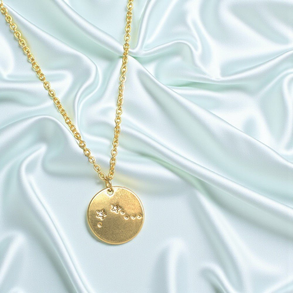 ARIES Zodiac Necklace - Gold - (Mar 21 - Apr 19) - Nifty Decor & More