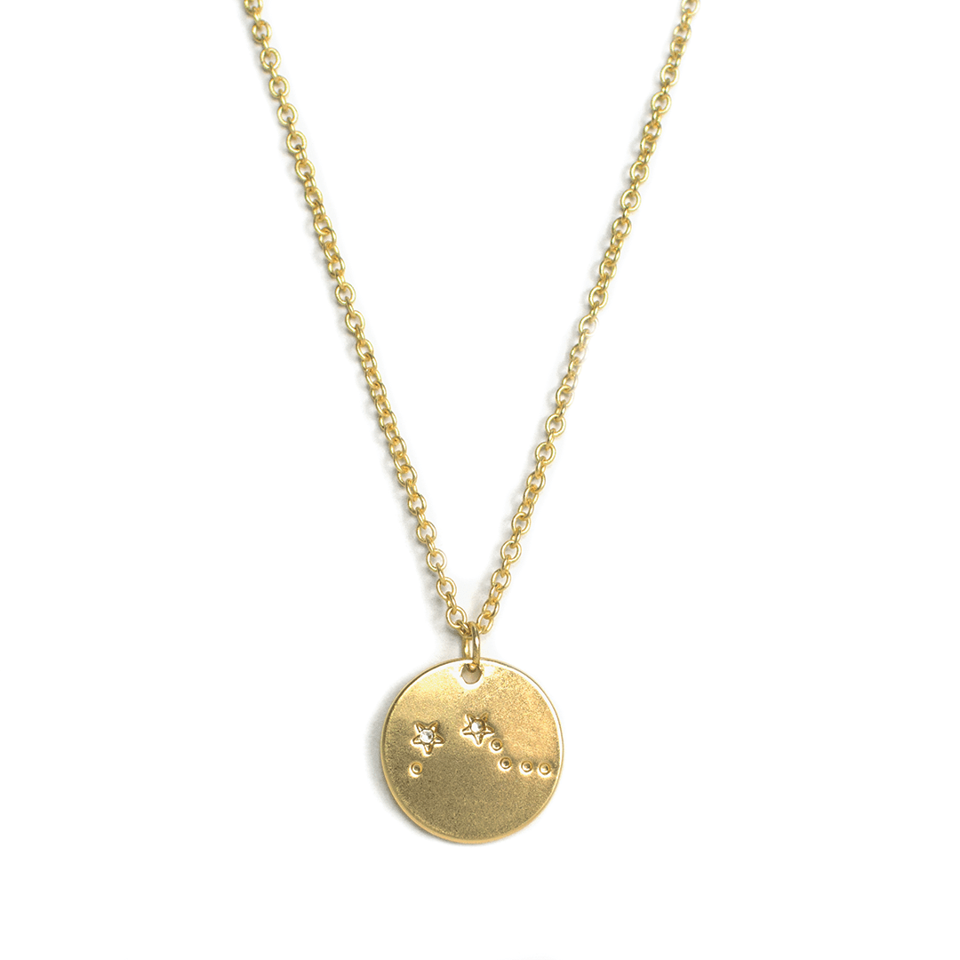 ARIES Zodiac Necklace - Gold - (Mar 21 - Apr 19) - Nifty Decor & More
