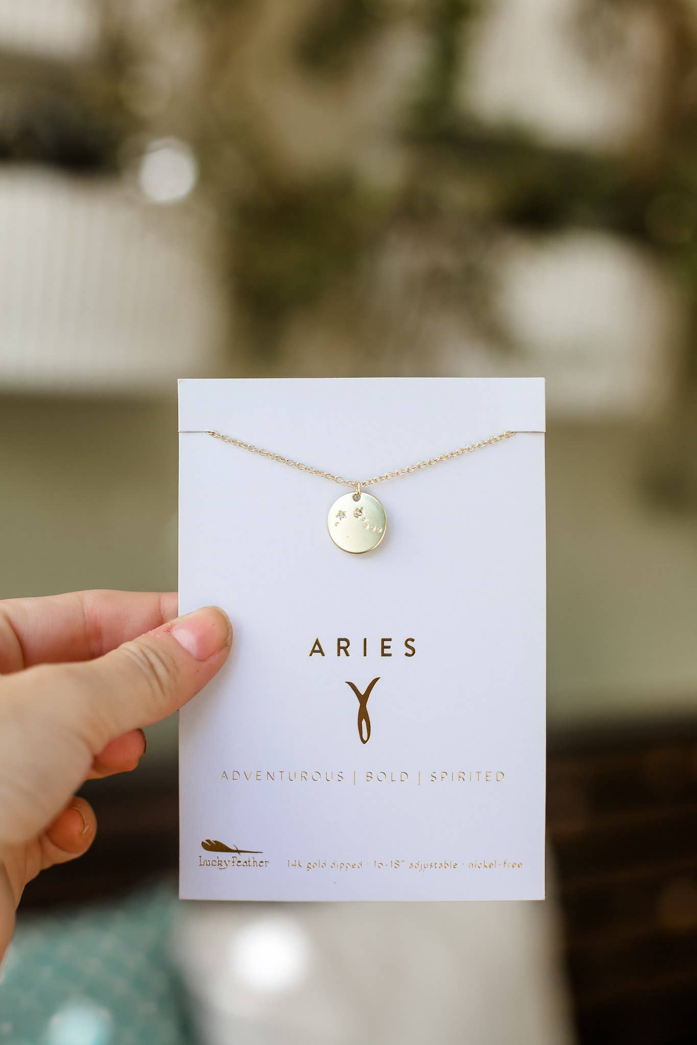 ARIES Zodiac Necklace - Gold - (Mar 21 - Apr 19) - Nifty Decor & More