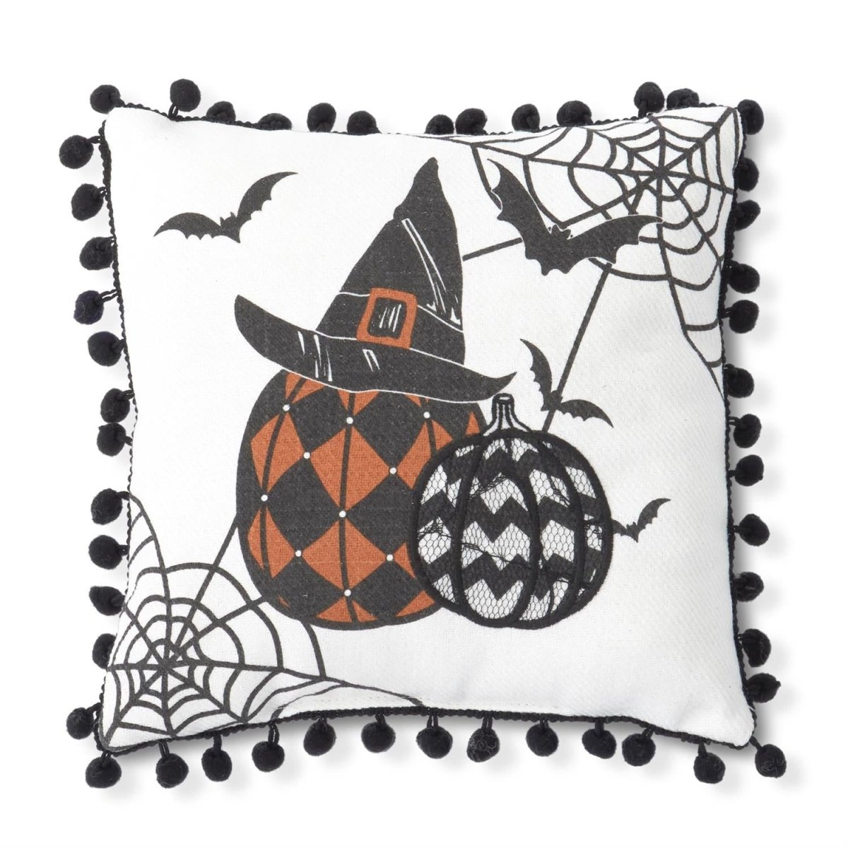 Assorted 10 Inch Square White Halloween Pillows - Nifty Decor & More