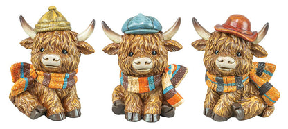 Autumn Highland Cow Tabletop Figurines - Nifty Decor & More