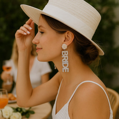 Bride Cutout Acrylic Earrings, Chic Lightweight Wedding Accessories for Brides, Bridal Shower Gift jewelry