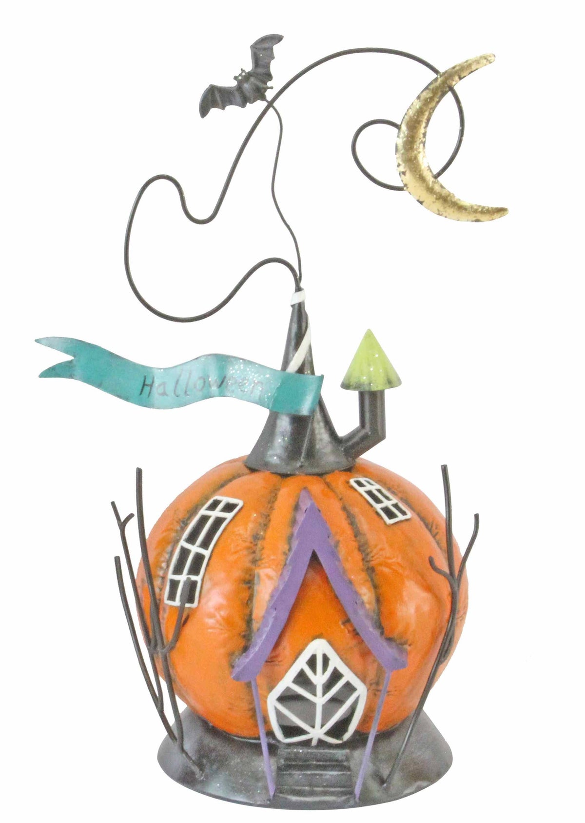 Pumpkin Halloween Candle Holder Statues