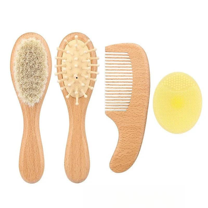 Personalized-Engraved Baby’s 1st Hair Brush & Comb - 4 piece set
