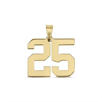 Sport Number Pendant in 18K Gold or Stainless Steel, Ideal Graduation & Birthday Gift 2025 Charm 18K Gold