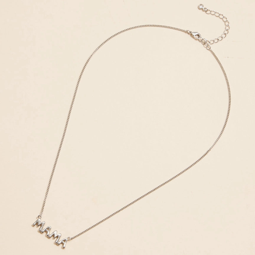 Mama Bubble Necklace, 18K White Gold Dip Chic & Girly Mom Necklace, Perfect Mother's Day Gift