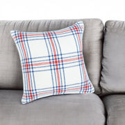 River Rock Red White & Blue Plaid Throw Pillow, Cozy Patriotic Home Decor, Perfect Accent Cushion Gift for 4th of July Lovers Throw Pillow
