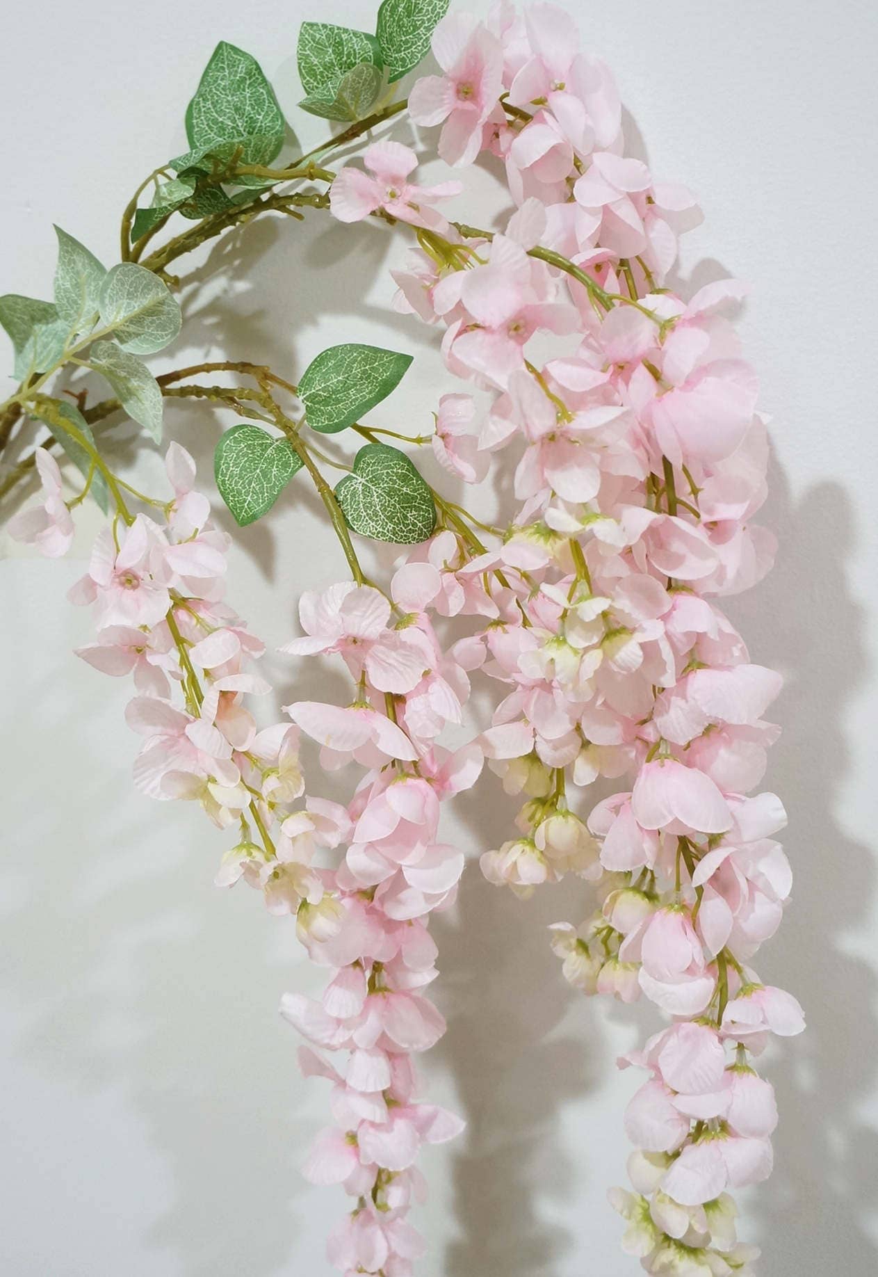 Silk Wisteria Artificial Flower Spray - 43'' Hanging Flowers, Realistic Faux Floral Decoration for Home & Events Faux Flowers