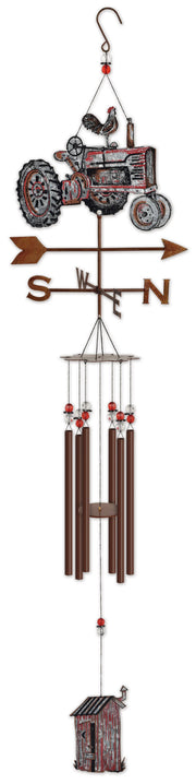 Barnyard Tractor Metal Chime, Rustic Garden Decor, Outdoor Wind Chime, Farmhouse Gift for Garden Lovers Outdoor Decor