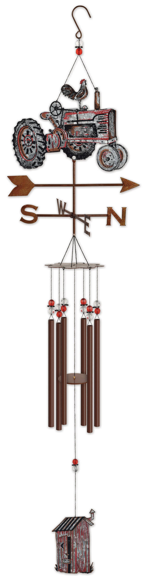 Barnyard Tractor Metal Chime, Rustic Garden Decor, Outdoor Wind Chime, Farmhouse Gift for Garden Lovers Outdoor Decor