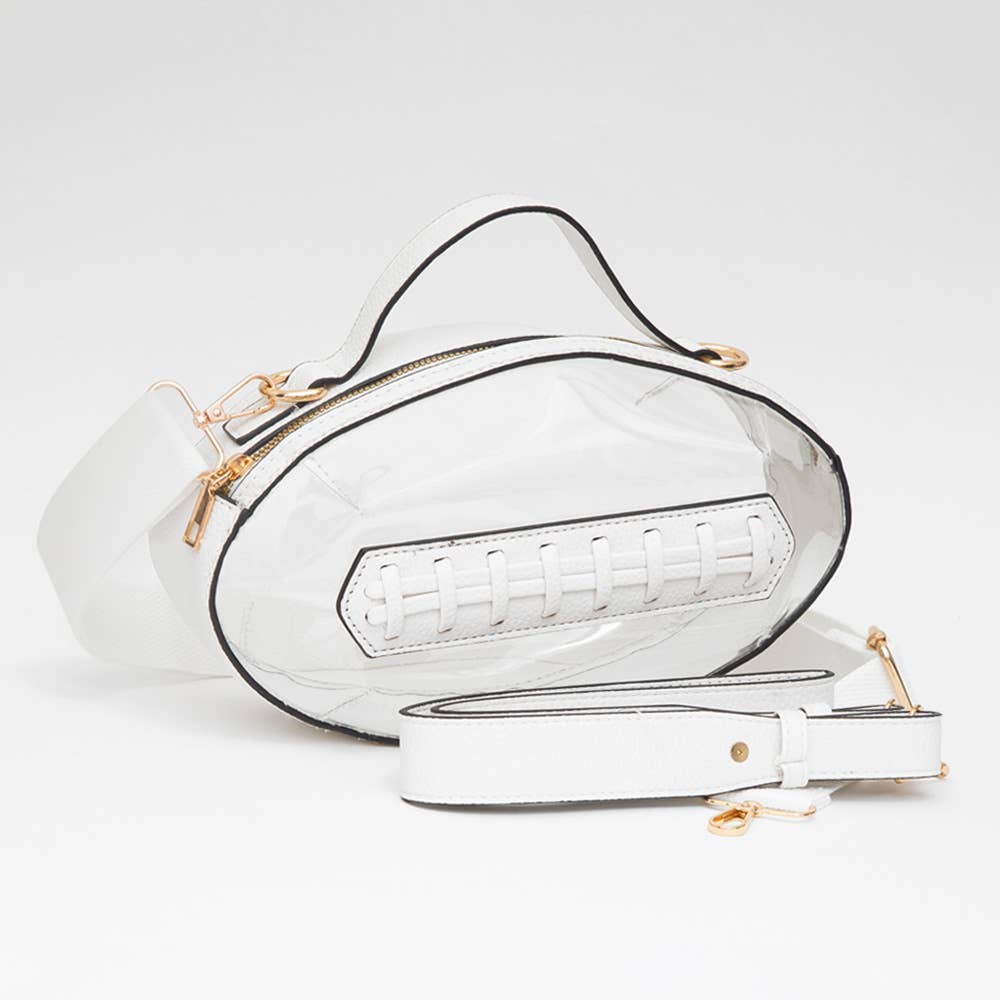 Football Shaped Customizable Football Shaped Stadium Bags White