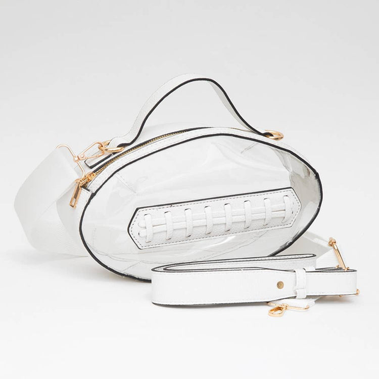 Football Shaped Customizable Football Shaped Stadium Bags White