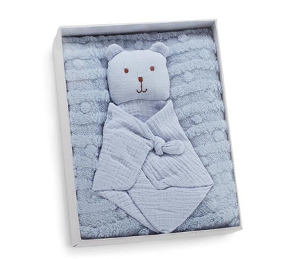 Baby Bear Towel And Blanket Set for Nursery, Soft and Cozy Gift, Adorable Baby Shower Present, Infant Bath & Sleep Essentials Baby Blanket