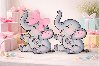 Baby Elephant Nursery Wall Decor | Handmade Wooden Elephant | Baby Shower Gift | Nursery Wall Art | Gender Neutral or Girl Nursery Decor - Nifty Decor & More