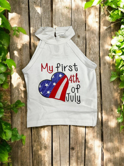 Baby Girl Independence Day Outfit Set, 2pcs Patriotic Tank Top & Bow Skirt, 4th of July Party Wear, Cute Holiday Toddler Gift Baby Clothes