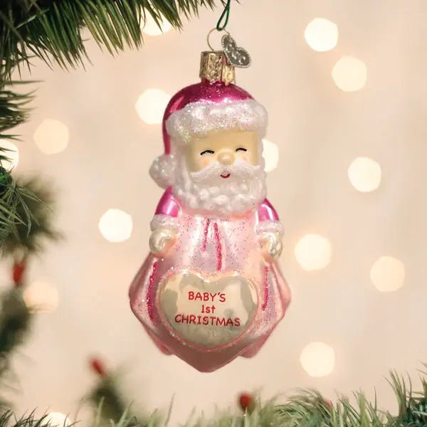 Baby Girl's 1st Santa Lovey Ornament