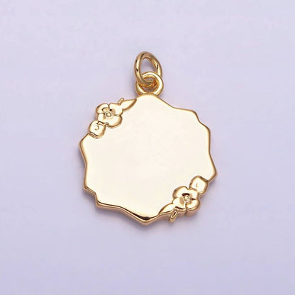 Baby Hand & Feet Charm White, Pink, Shower, Blue Sparkly Enamel Flower 16K Gold Filled