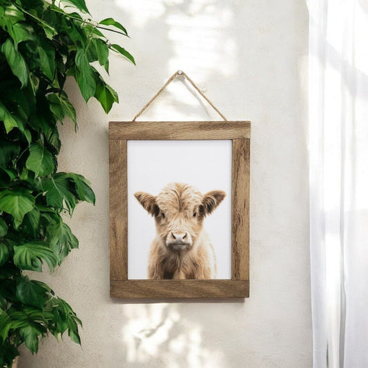 Baby Highland Cow Farmhouse Sign | Rustic Nursery Decor | Handcrafted Wooden Wall Art | Cow Lover Gift | Cute Baby Animal Decor Cow Table decor