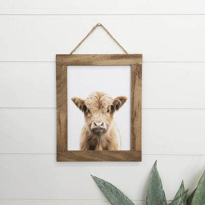 Baby Highland Cow Farmhouse Sign | Rustic Nursery Decor | Handcrafted Wooden Wall Art | Cow Lover Gift | Cute Baby Animal Decor - Nifty Decor & More
