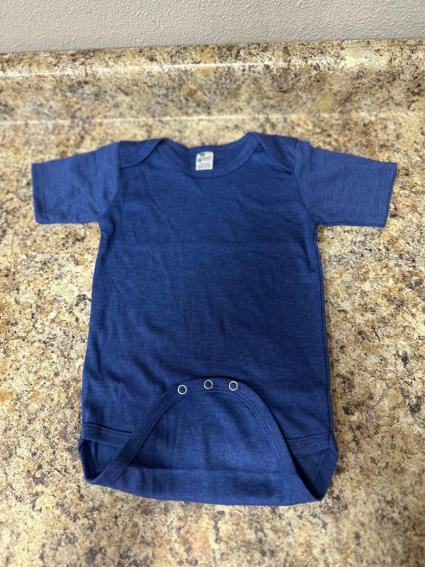 Baby Name Lobster Design Romper/Onsie Personalized , Soft Oatmeal Heather Navy Onsie, Newborn Gift Idea Baby Clothes Short Sleeve Onsie 0-3 months Heather Blue
