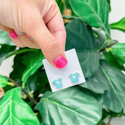 Baby Onesie Stud Earrings, Playful Enamel Jewelry for Moms, Charming Baby Shower Gift - Nifty Decor & More